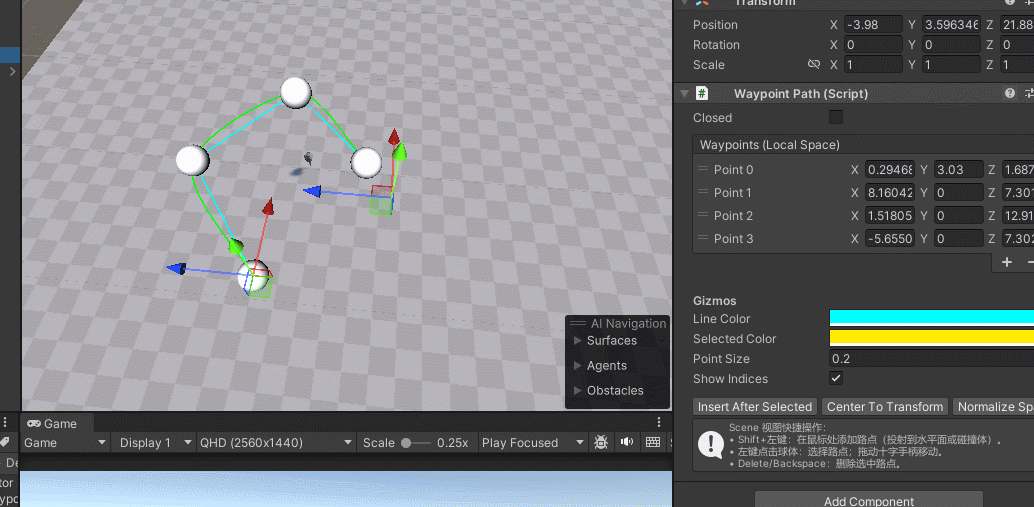 Unity 开源分享一个轻量路点编辑器插件 常用于对象寻路